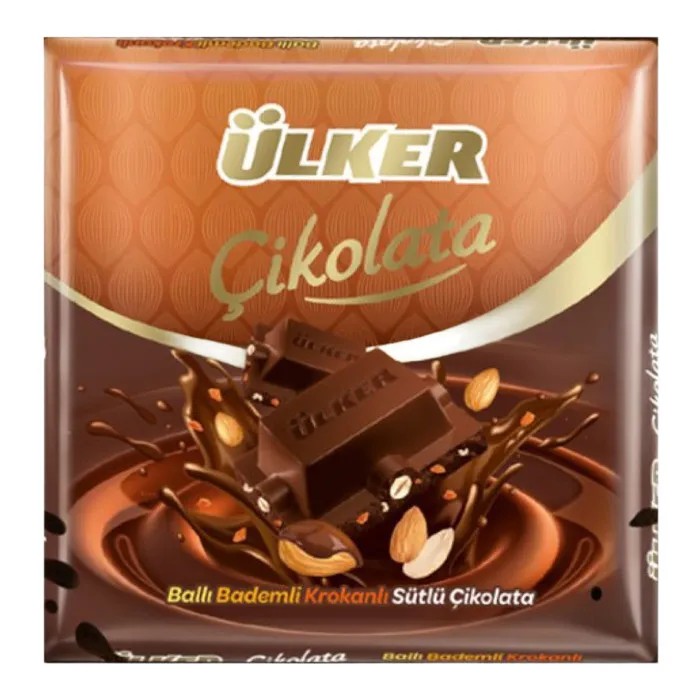 Ülker Ballı Bademli Krokanlı Sütlü Kare Çikolata 60 Gr