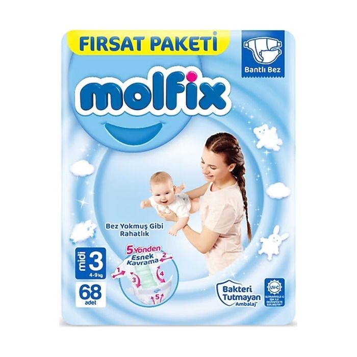 Molfix Bebek Bezi 4-9 Kg 68 Adet