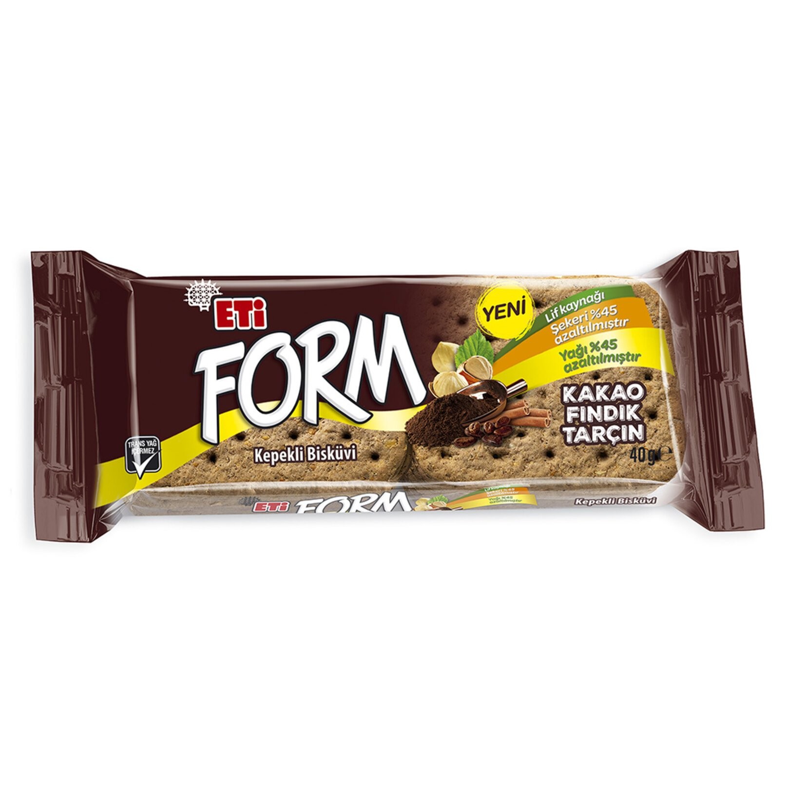 Eti Bisküvi Form Fındık Kakao Tarçın 40 Gr