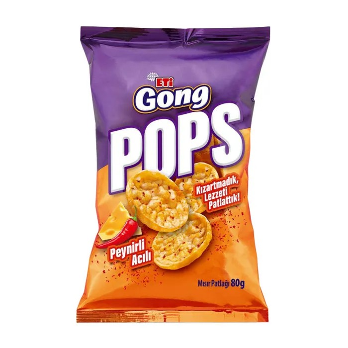 Eti Gong Pops Pirinç Patlağı Peynirli Acılı Mısır 80 Gr