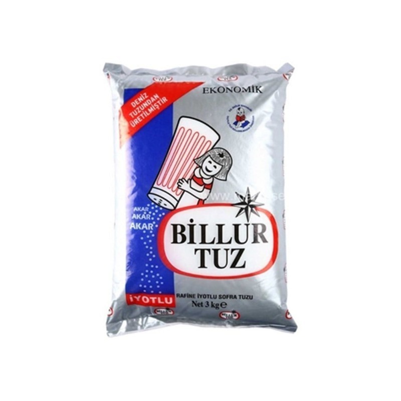 Billur İyotlu Tuz 3 Kg