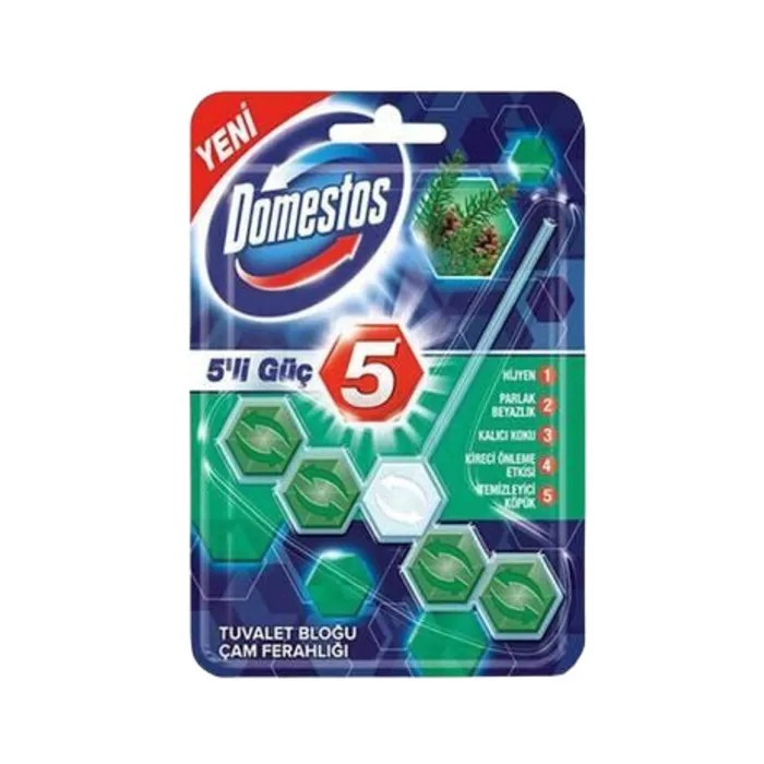 Domestos 5'li Güç Tuvalet Bloğu Çam Ferahlığı 50 Gr