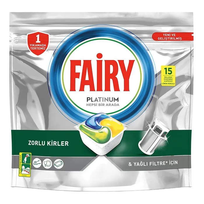 Fairy Bulaşık Makinesi Deterjanı Platinum Hepsi 1 Arada 15 Tablet