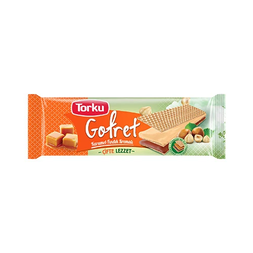 Torku Çifte Lezzet Karamel & Fındık Kremalı Gofret 142 Gr