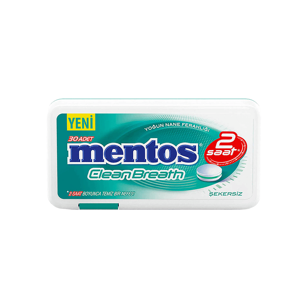 Mentos Şeker 2 Saat Clean Breath Yoğun Nane Aromalı 35 Gr