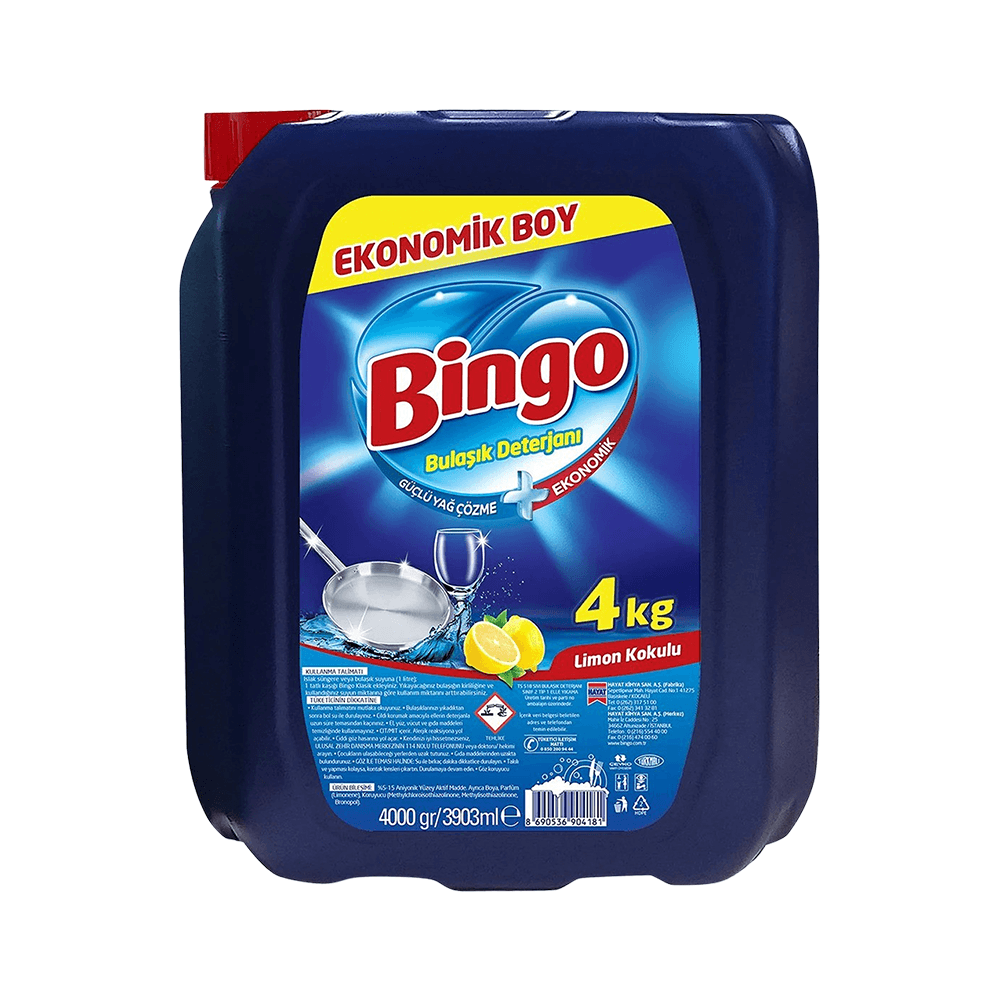 Bingo Klasik Limon Kokulu Bulaşık Deterjanı 4 L