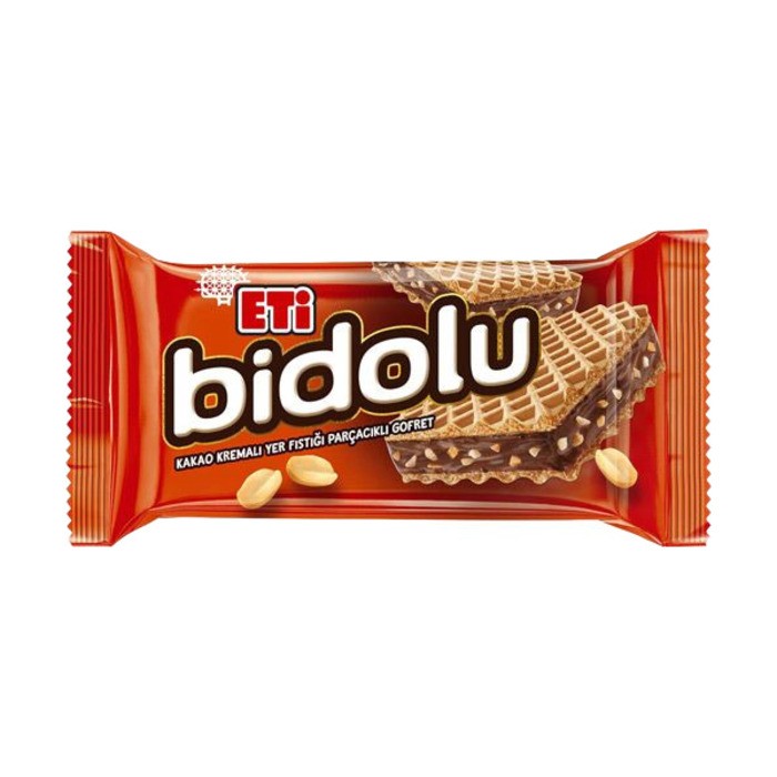 Eti Bidolu Kakao Kremalı Yer Fıstığı Parçacıklı Gofret 36 Gr