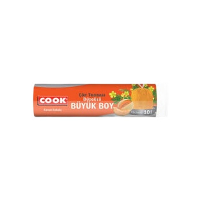 Cook Çöp Torbası Büyük Boy Büzgülü 10lu