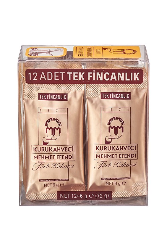Mehmet Efendi Türk Kahvesi Tek Fincanlık 12 Adet 6 Gr