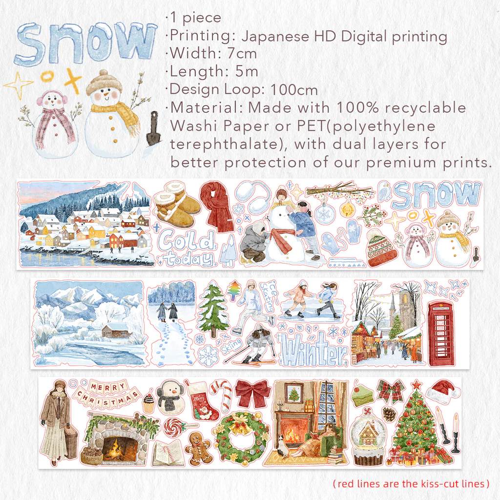 L5-100cm Winter's Whisper kendinden kesimli PET TAPE