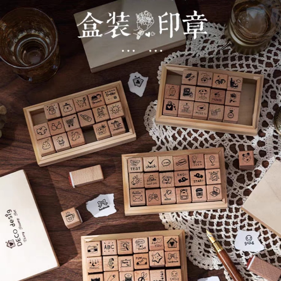 18 adet mini stamp seti
