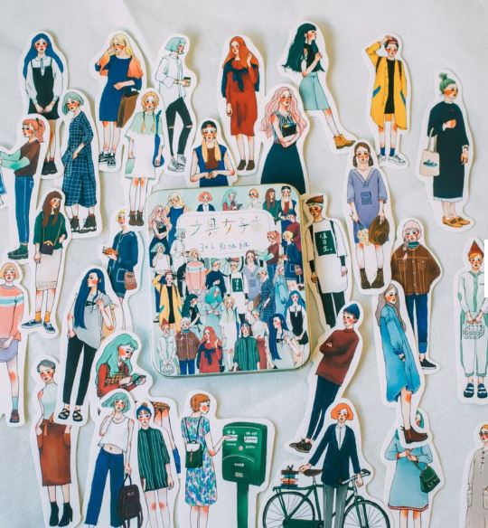 S25-La dolce vita 30 adet  A faraway journey tin box sticker set