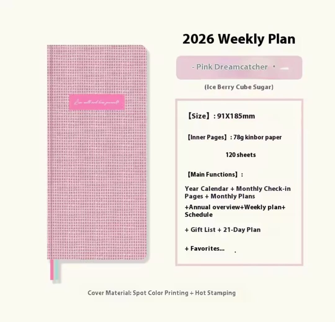 Kinbor 2026 weeks defter Pembe