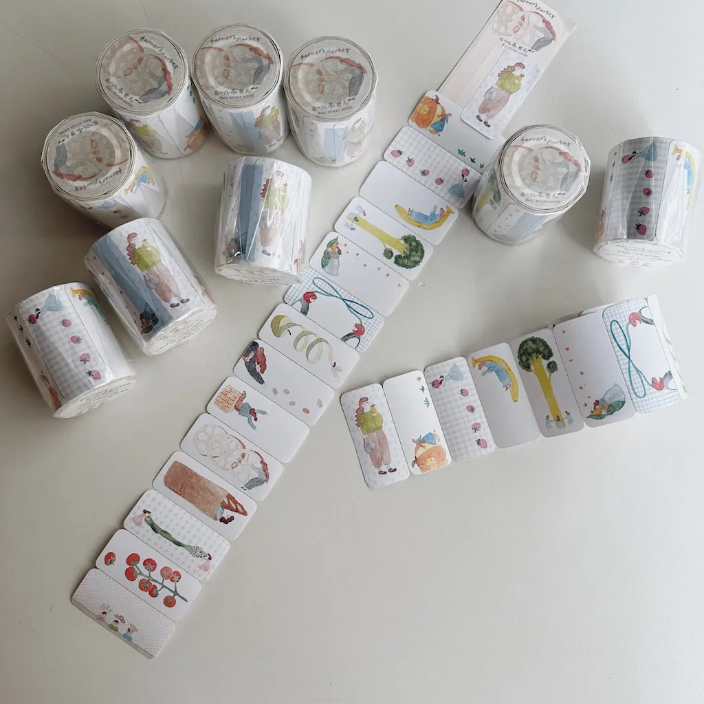 L15-Ivy snow 38cm farmer's market memo sticker tape 