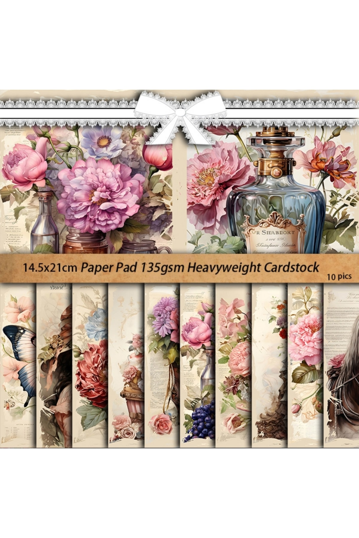 E6-10 sayfa cicek zamanı scrapbook paper 54