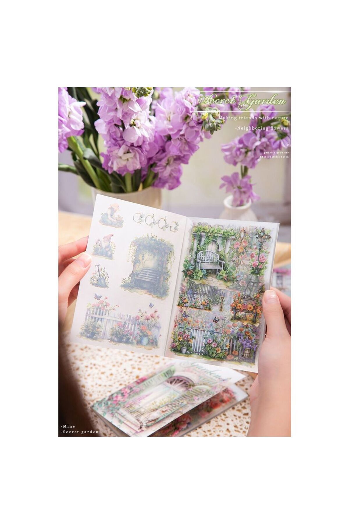 U12-20 Sayfa Sticker Kitap Vintage Pencere Pet Sticker- Numara : 1