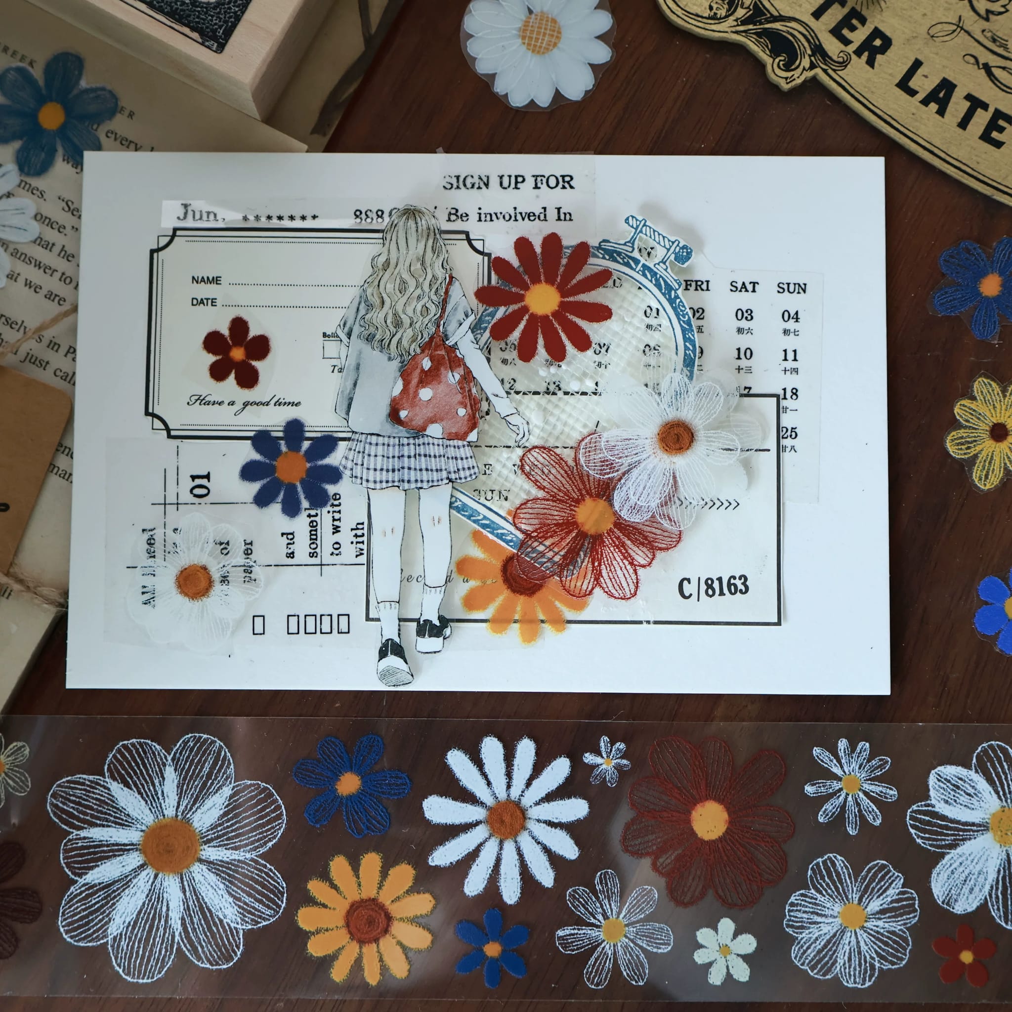 K18-YiEr 100cm renkli cicek PET Tape