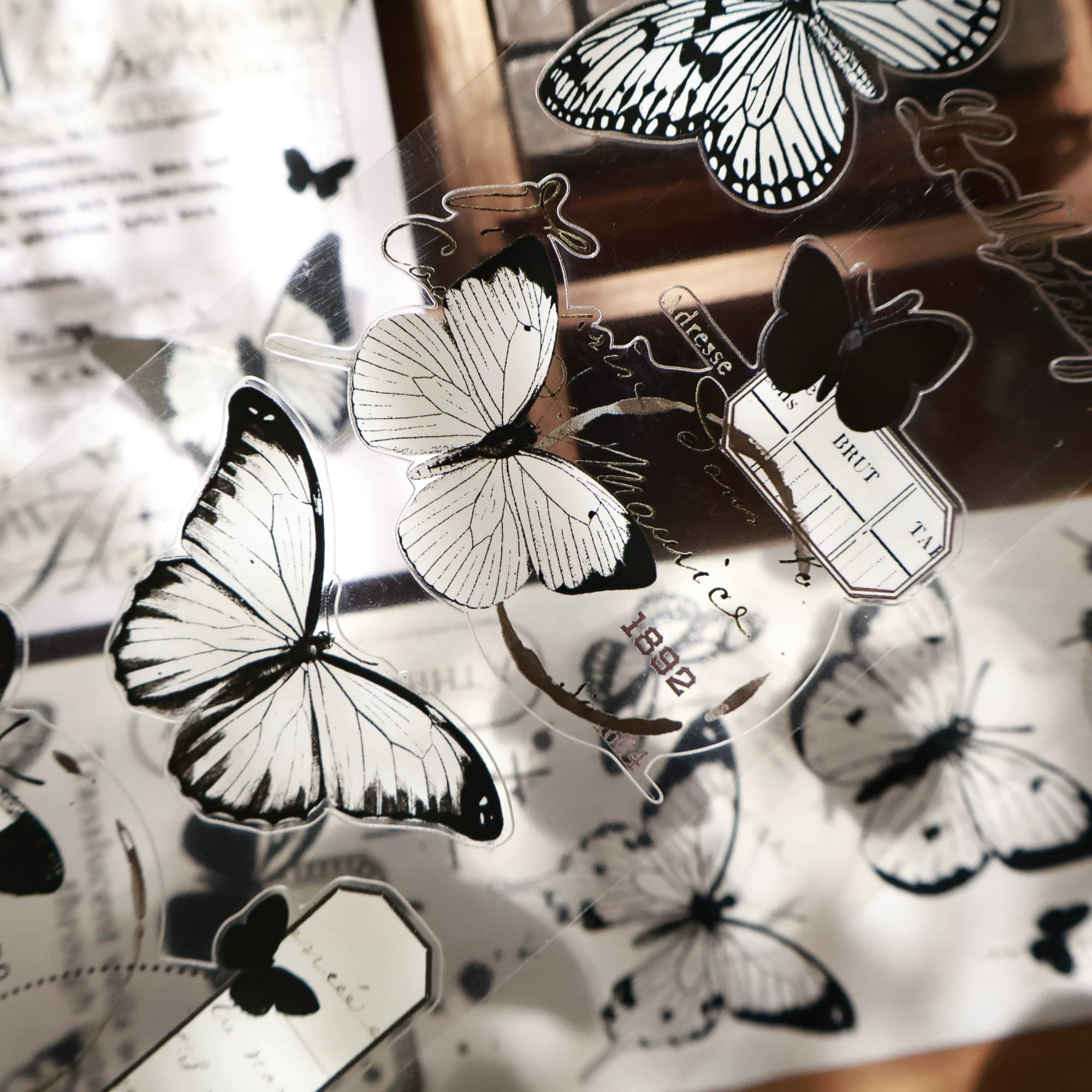 K25-YiEr 100cm vintage kelebek kendinden kesimli PET Tape