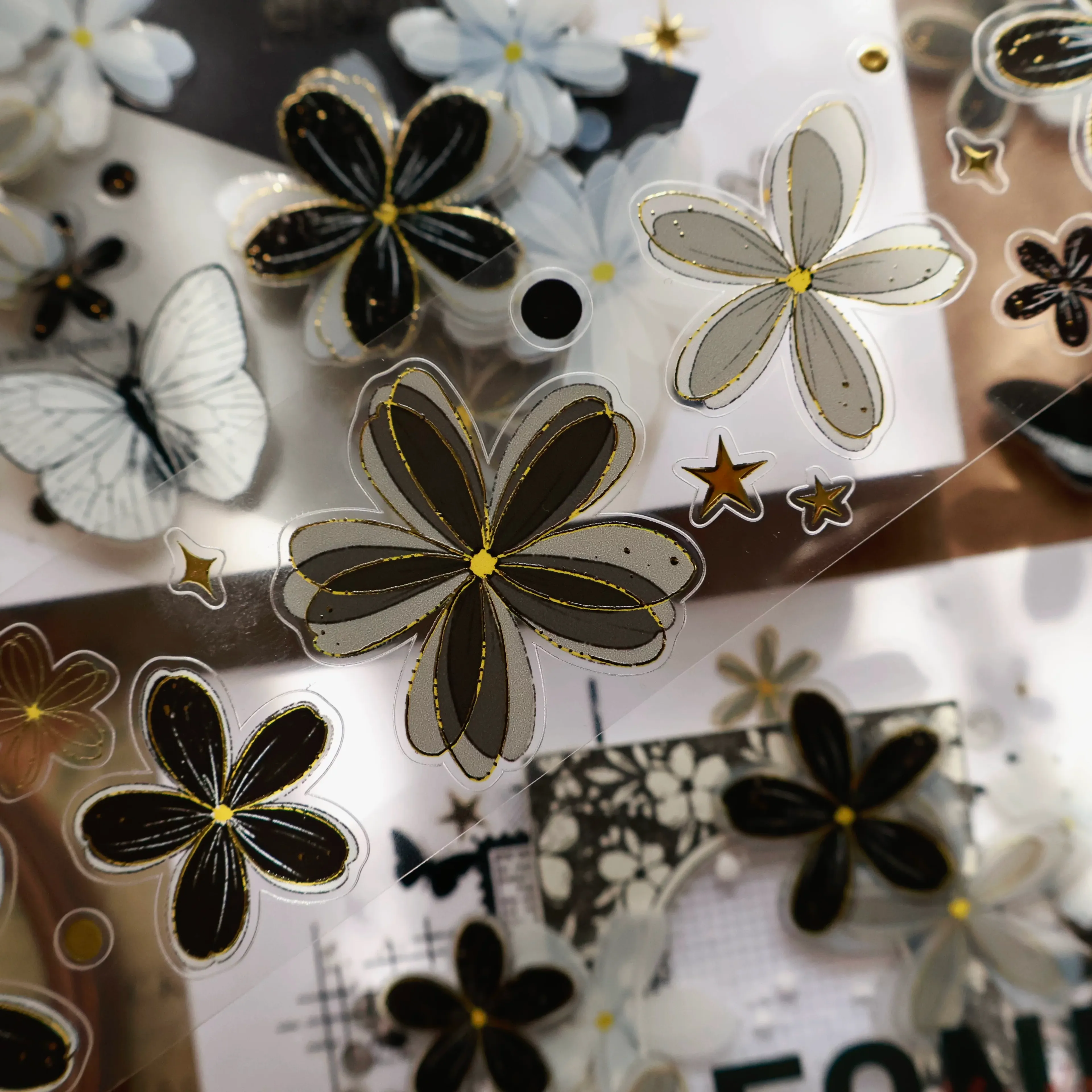 L16-YiEr 100cm siyah çiçek kendinden kesimli PET Tape