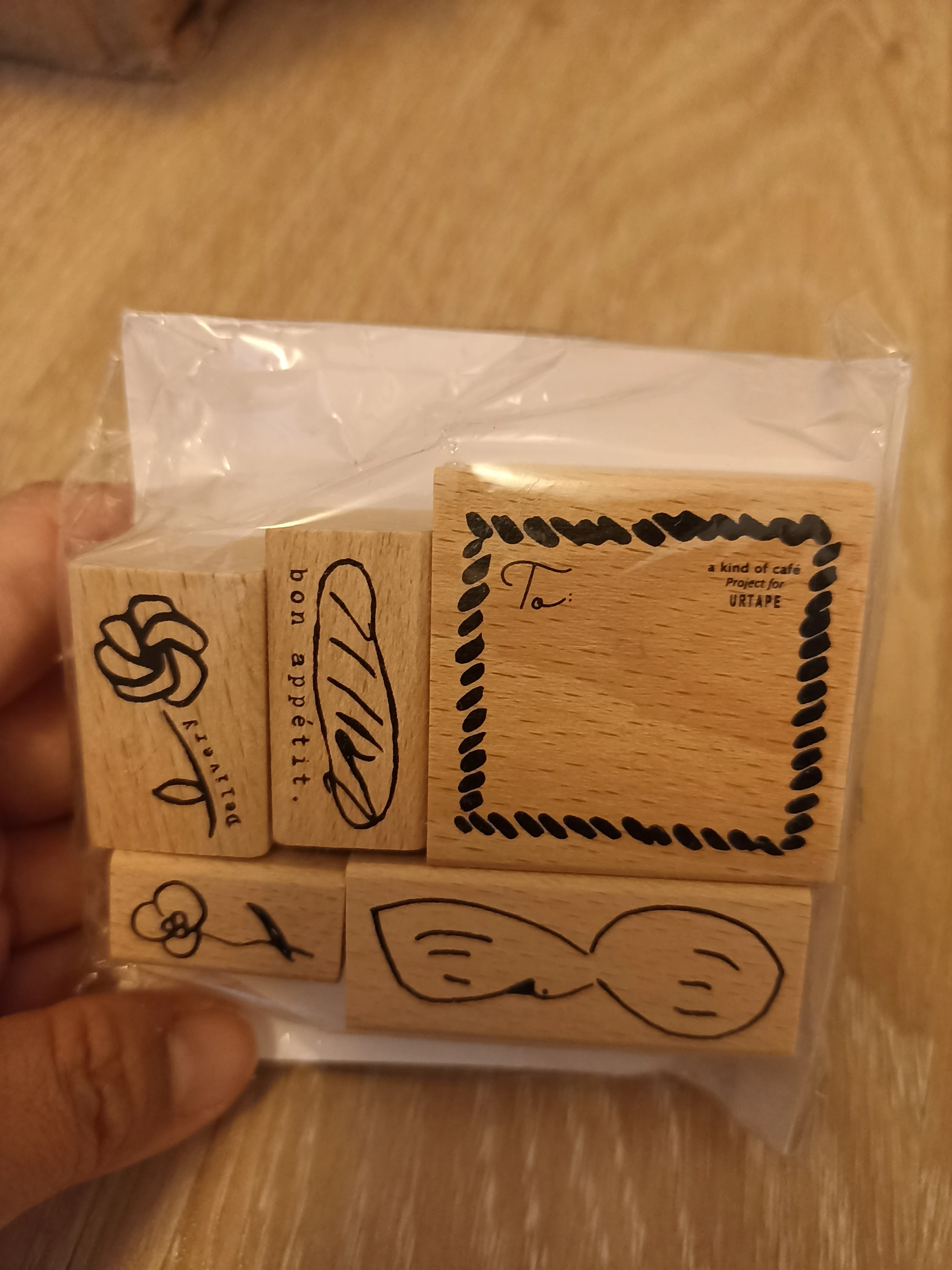 S9-5 adet ahşap stamp seti 