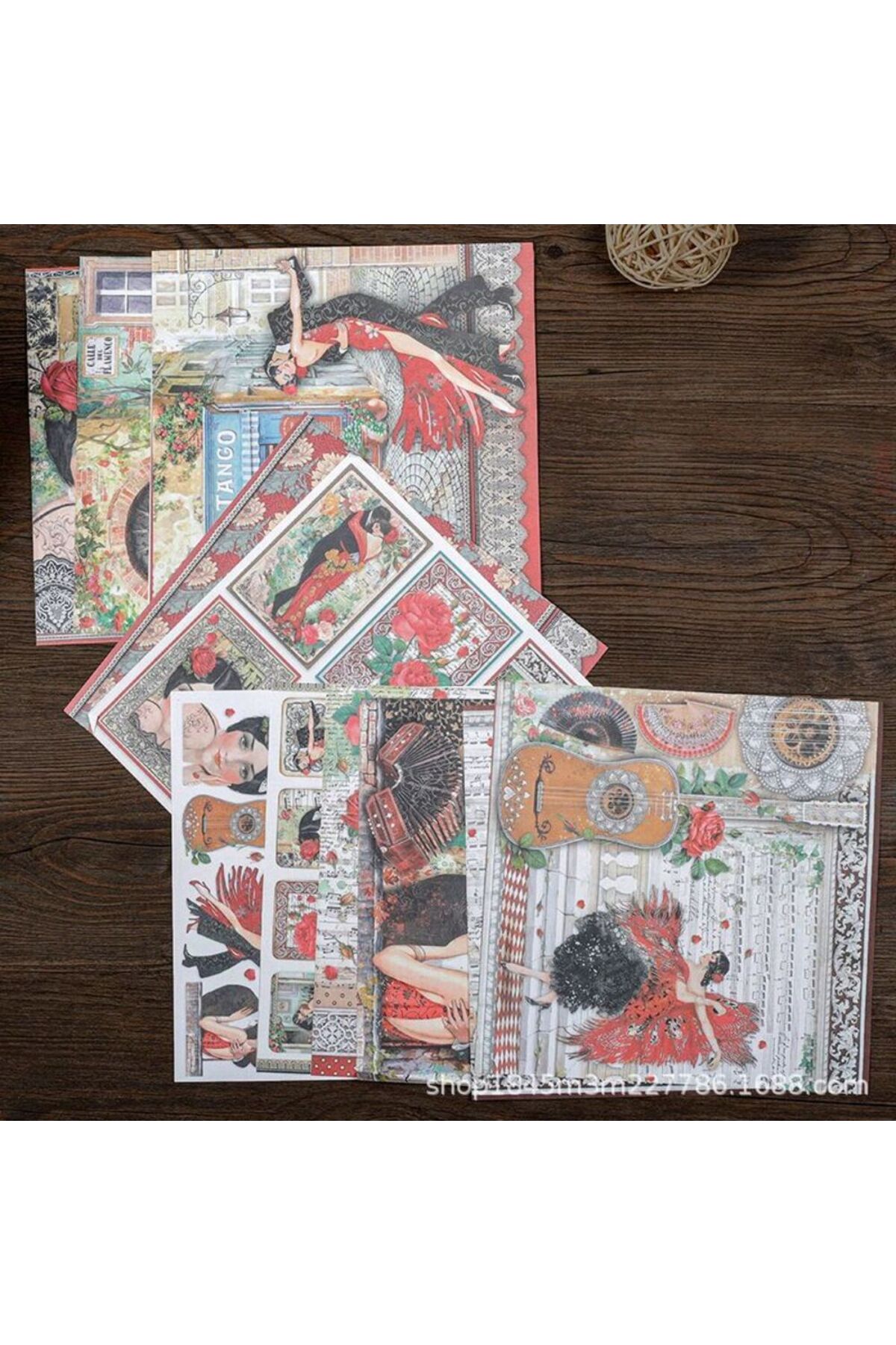 E6-17 sayfa vintage scrapbook kâğıt 36