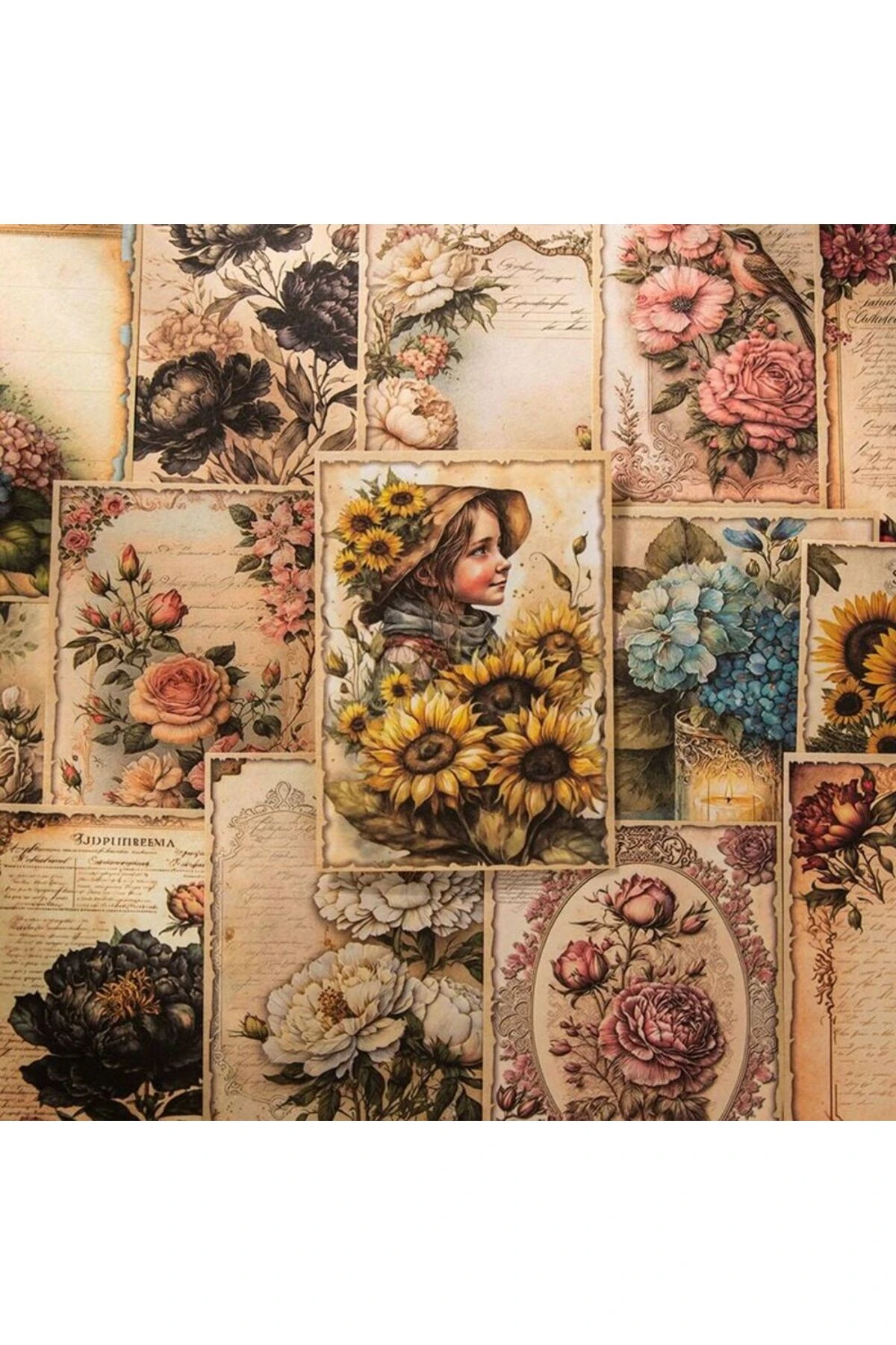 U1-30 sayfa çiçek Scrapbook kağıt - Renk : Beyaz