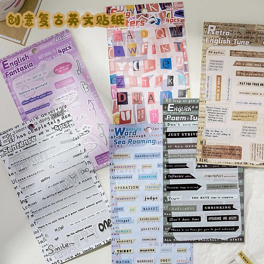 E1-4 sayfa yazılar PET Sticker