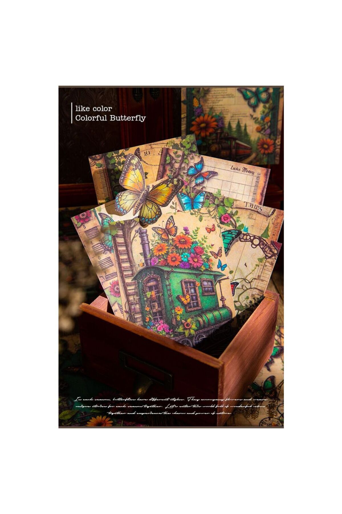 U2-30 sayfa kelebek scrapbook kâğıdı - Renk : Mor