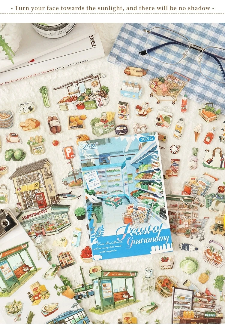 U4-20 sayfa lezzetli yemekler pet sticker kitabı 