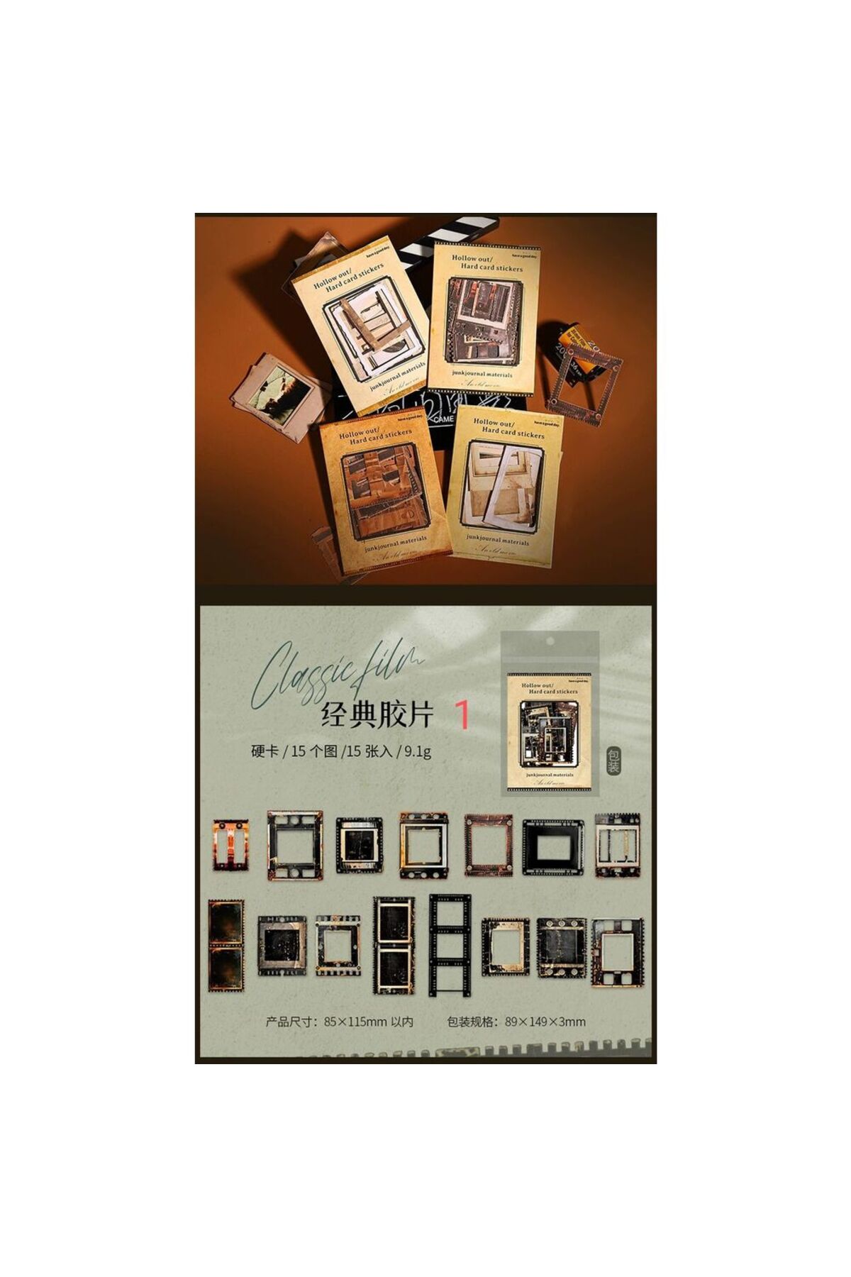 W6-15 adet film die cut sticker - Numara : 2