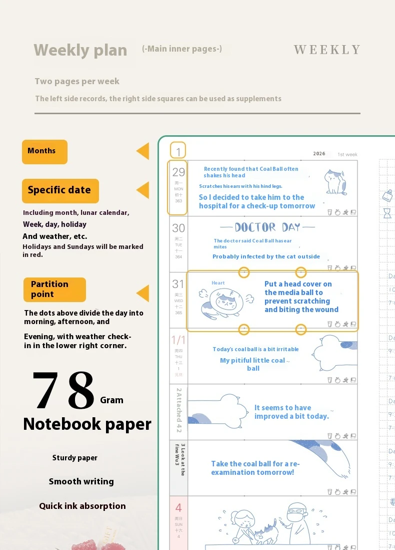 Kinbor 2026 weeks defter at 