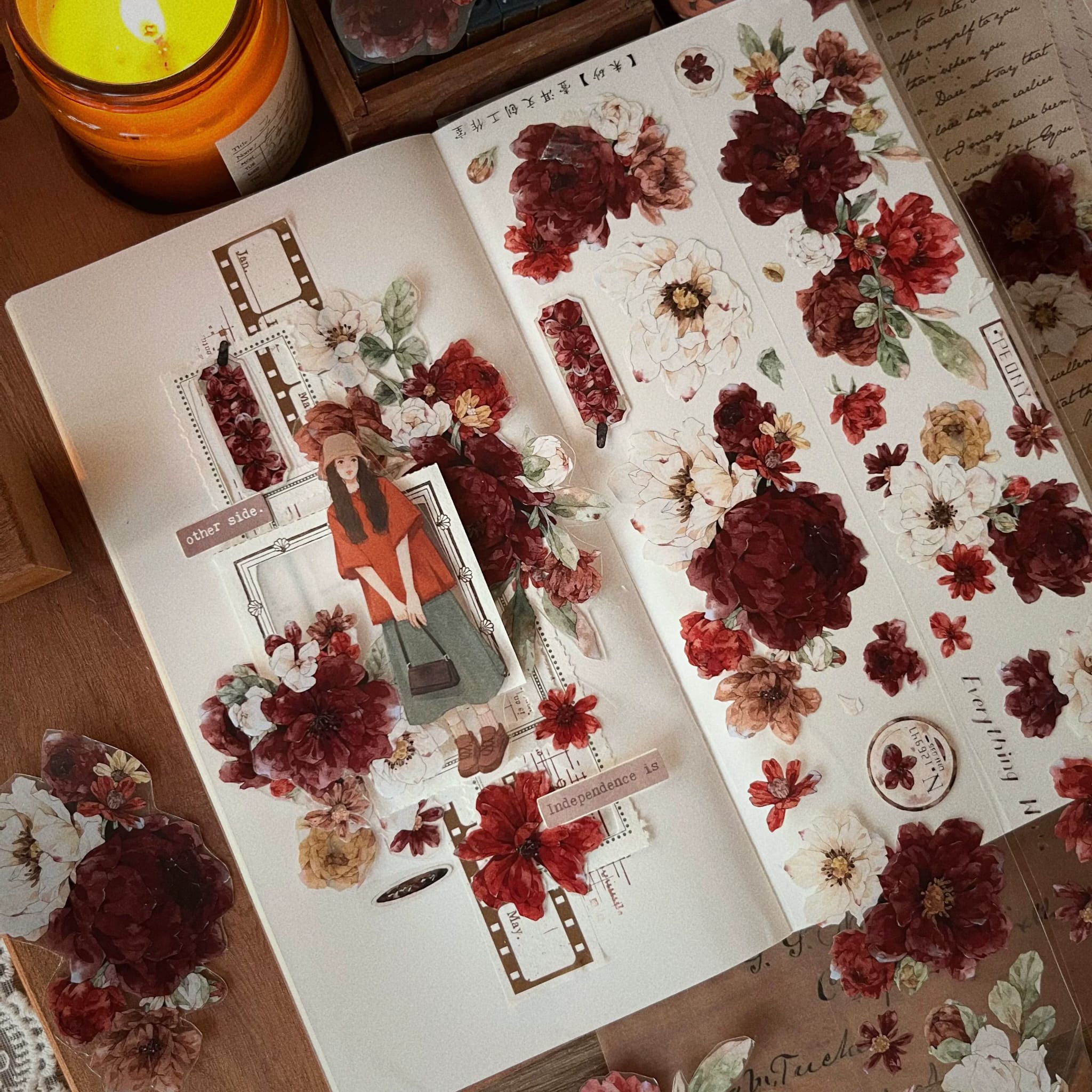 L2-YiEr 100cm kirmizi cicek PET Tape