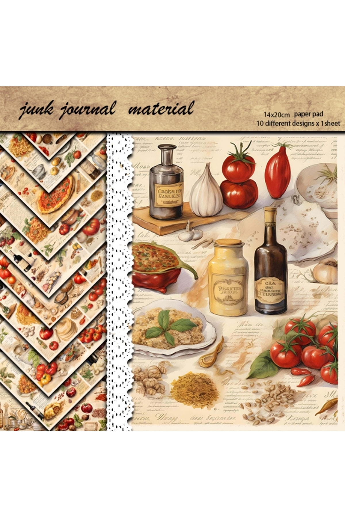 E6-10 sayfa delicious food scrapbook paper 51