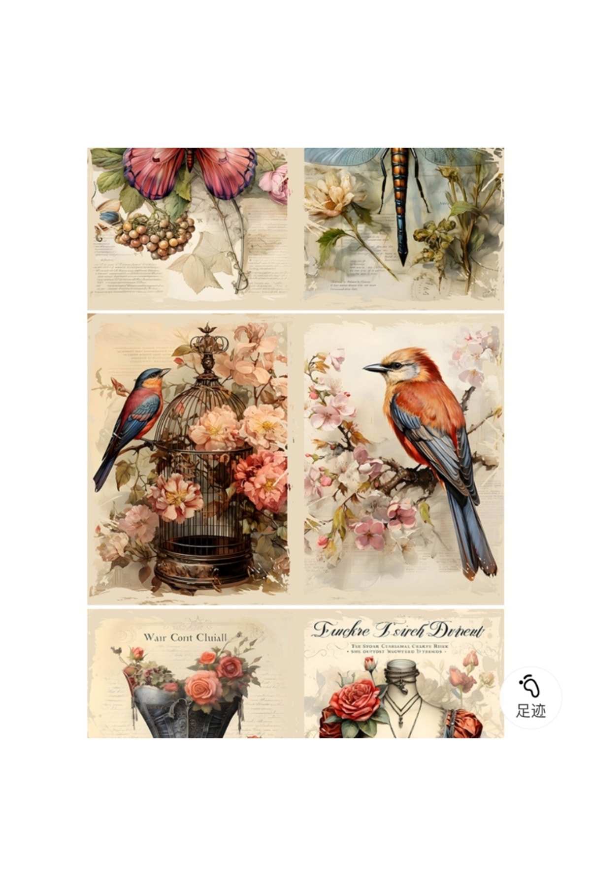 E6-11 sayfa European vintage scrapbook paper 55