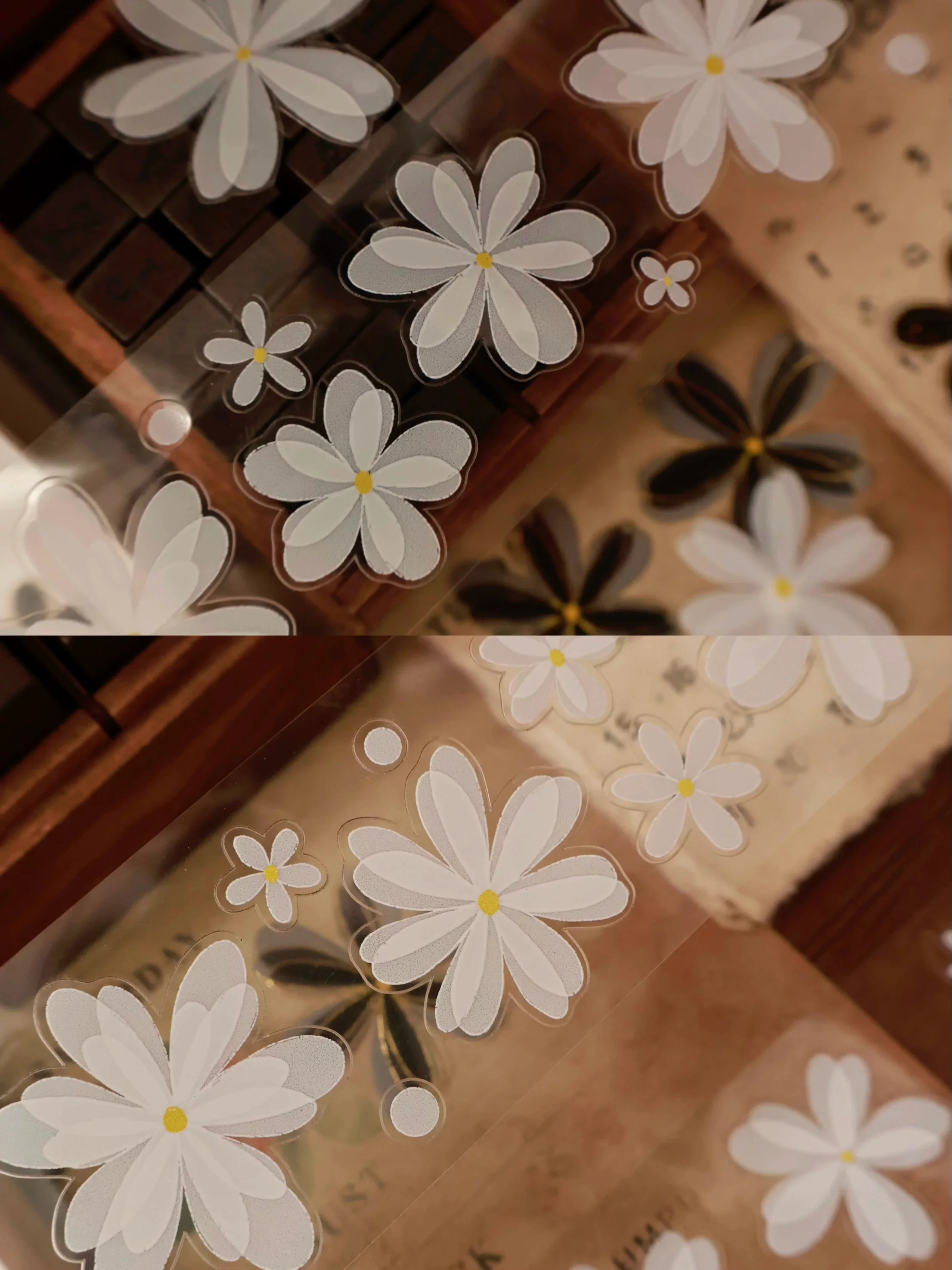 L7-YiEr 120cm beyaz çiçek kendinden kesimli PET Tape