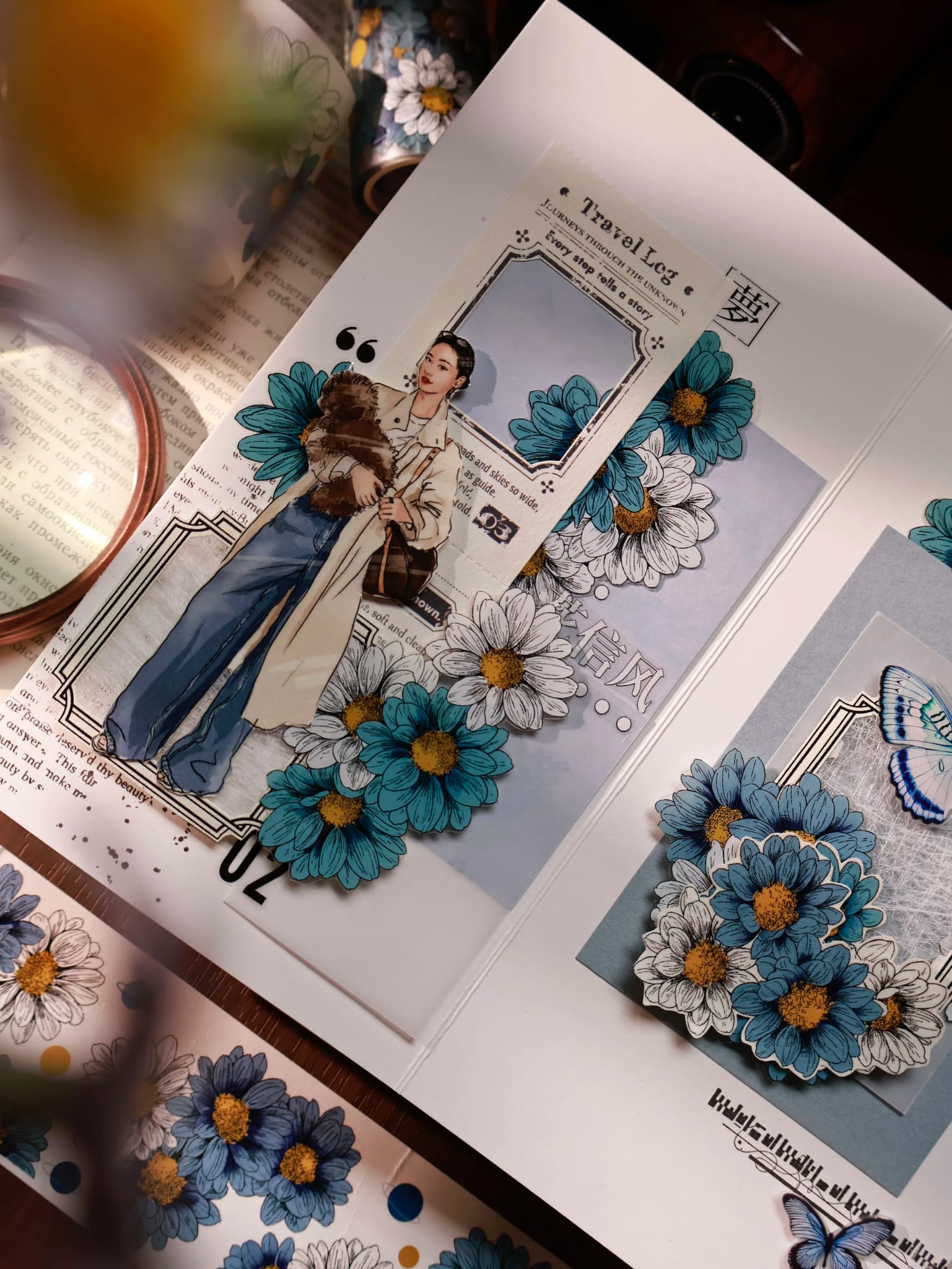 L4-YiEr 100cm mavi bahce kendinden kesimli PET Tape