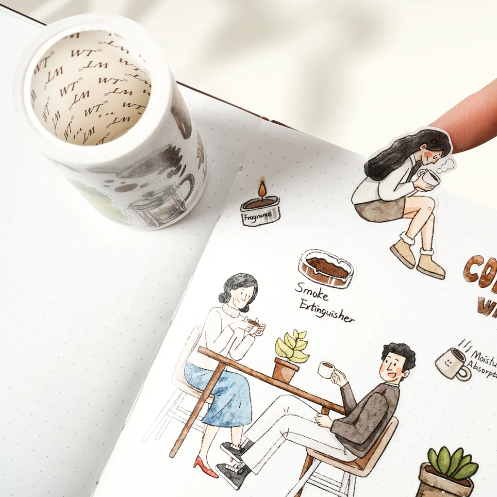 K13-100cm kendinden kesimli Life of Coffee PET Tape