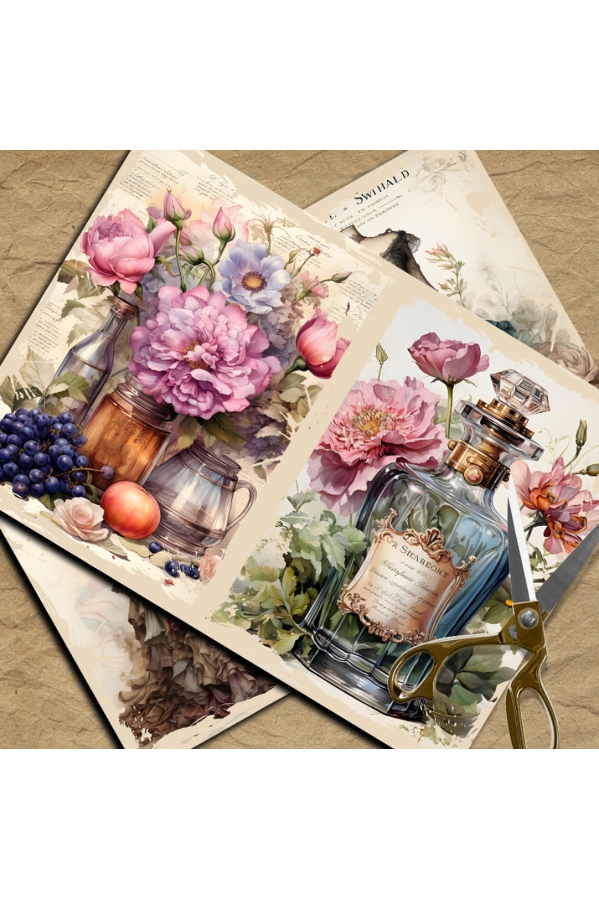 E6-10 sayfa cicek zamanı scrapbook paper 54
