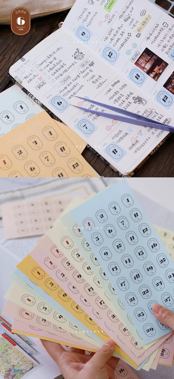 S19-Benstore 12 sayfa tarih sticker 