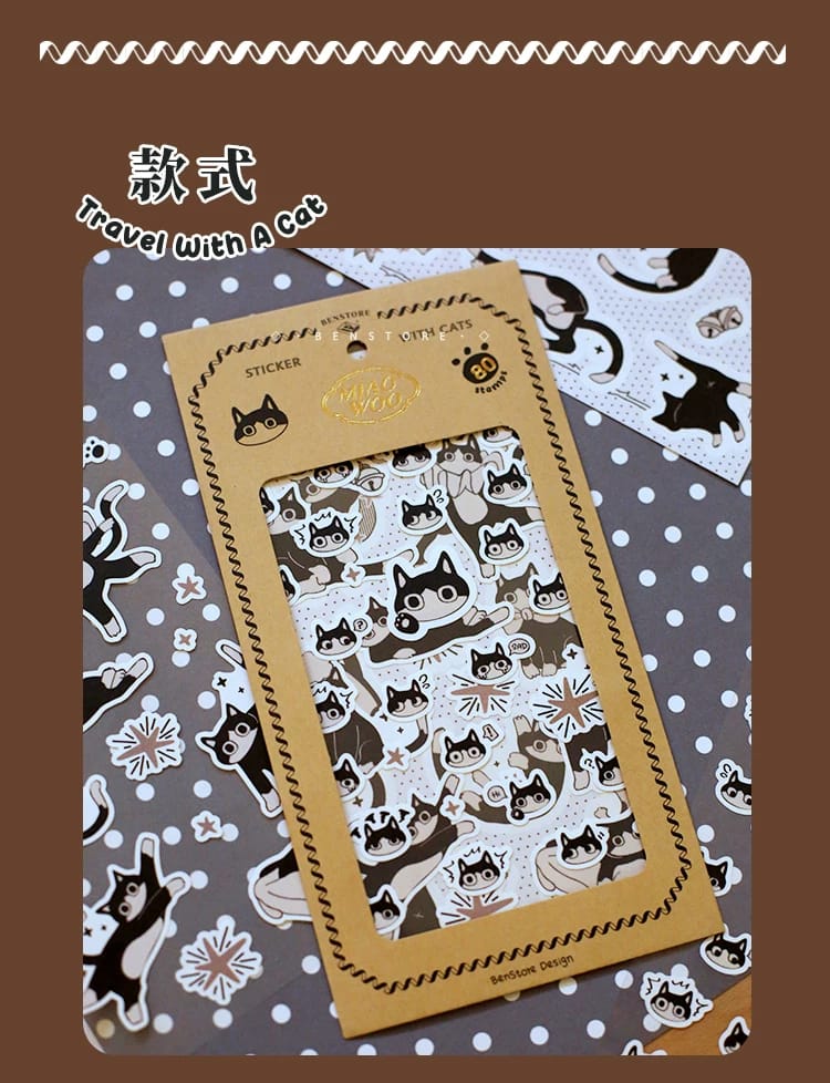 S15-Benstore 3 sayfa kedi sticker 
