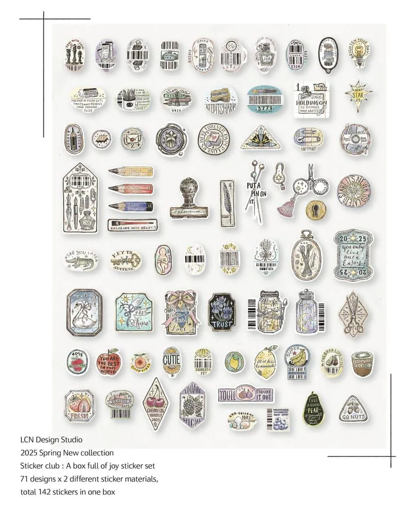 B11-LCN 142 adet sticker seti