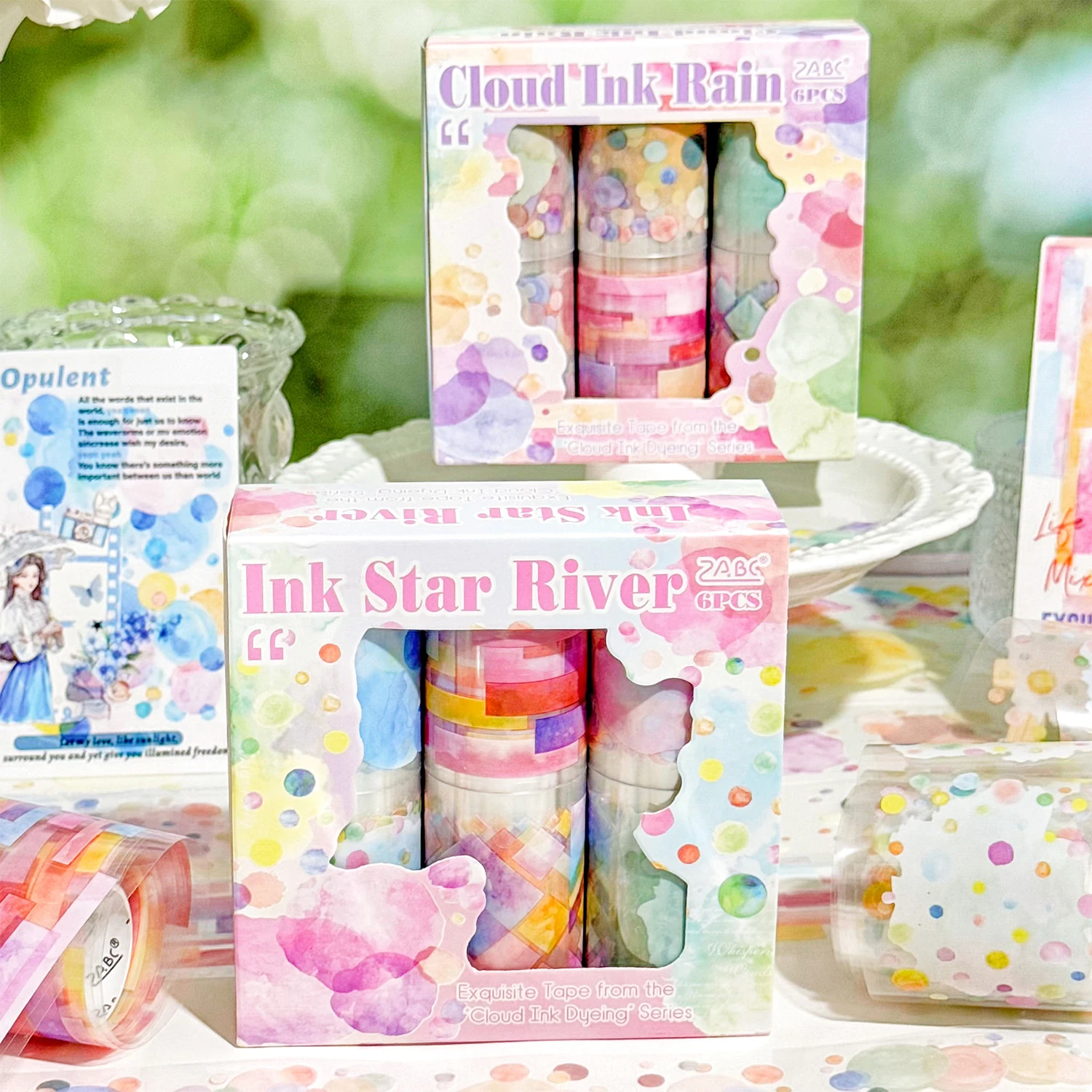 H9-2m kendinden kesimli cloud ink rain mürekkep PET Tape