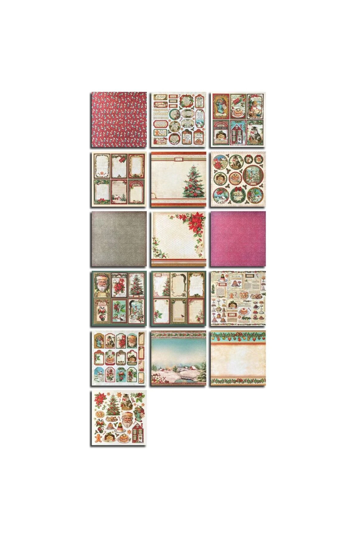 E5-16 sayfa yıl başı temalı scrapbook kâğıt 17