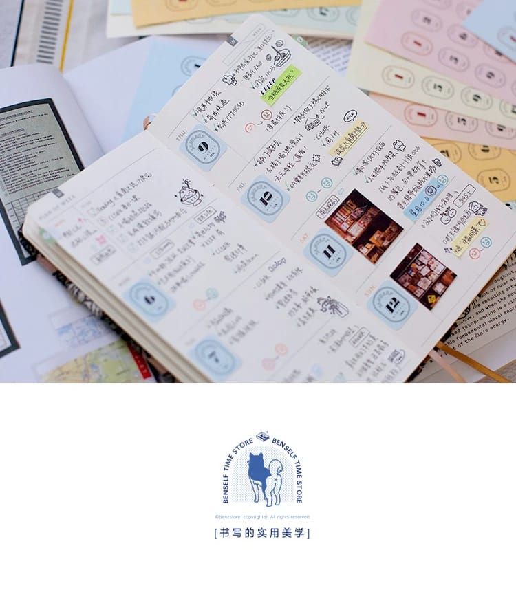 S19-Benstore 12 sayfa tarih sticker 