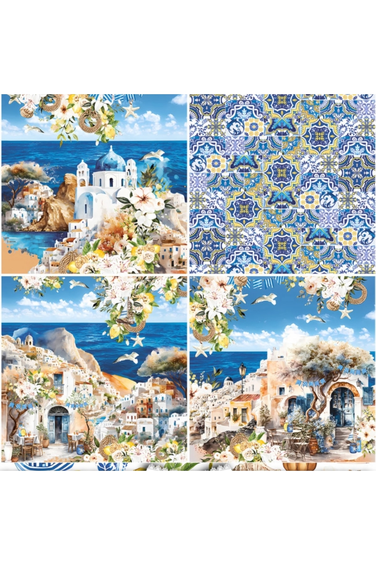 E6-10 sayfa Akdeniz scrapbook kâğıt 48