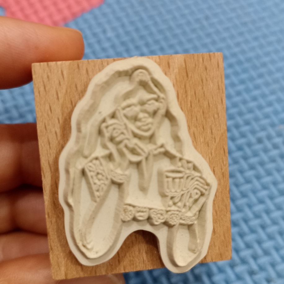 La dolce Vita telefon konuşan kız stamp
