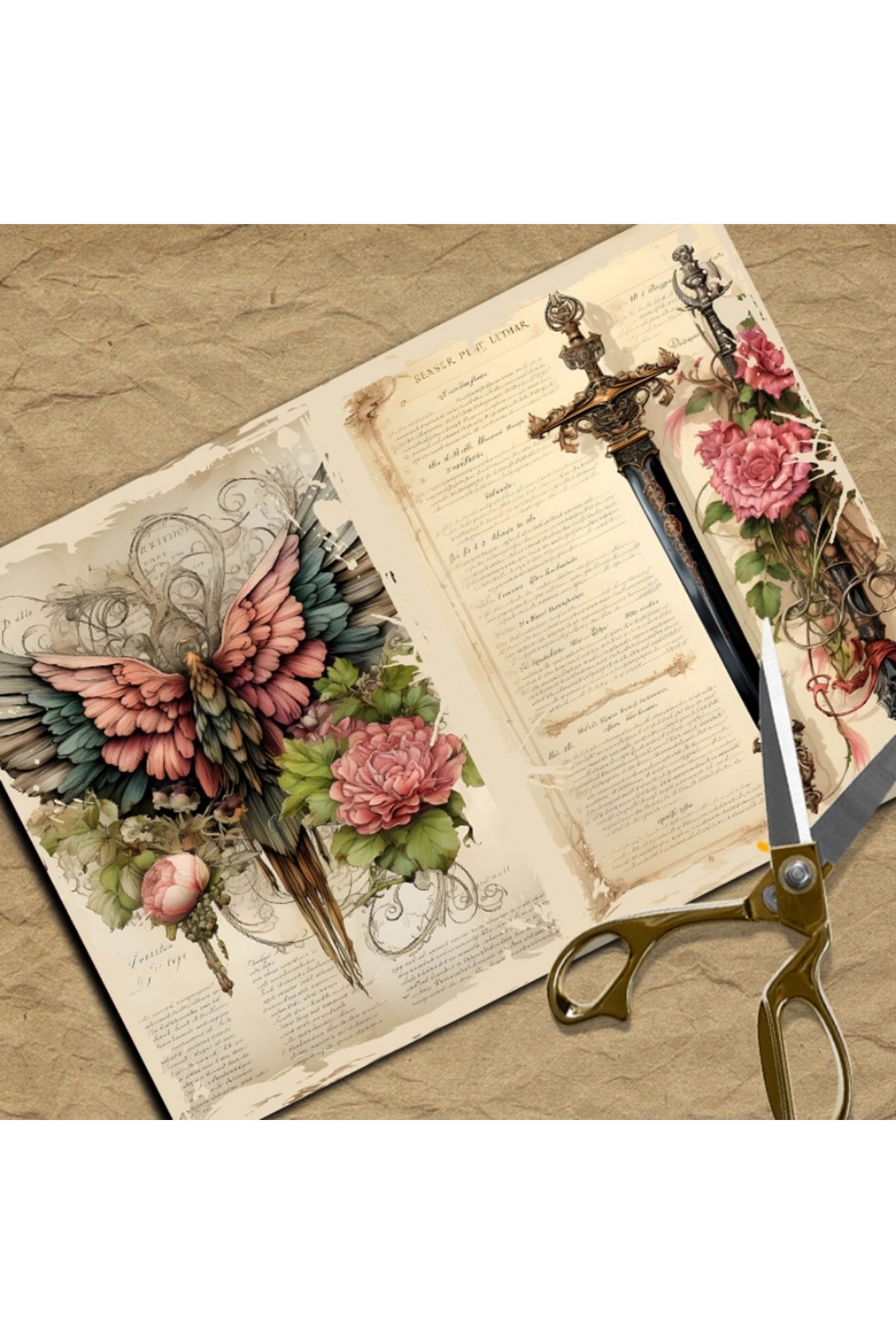 E6-11 sayfa European vintage scrapbook paper 55
