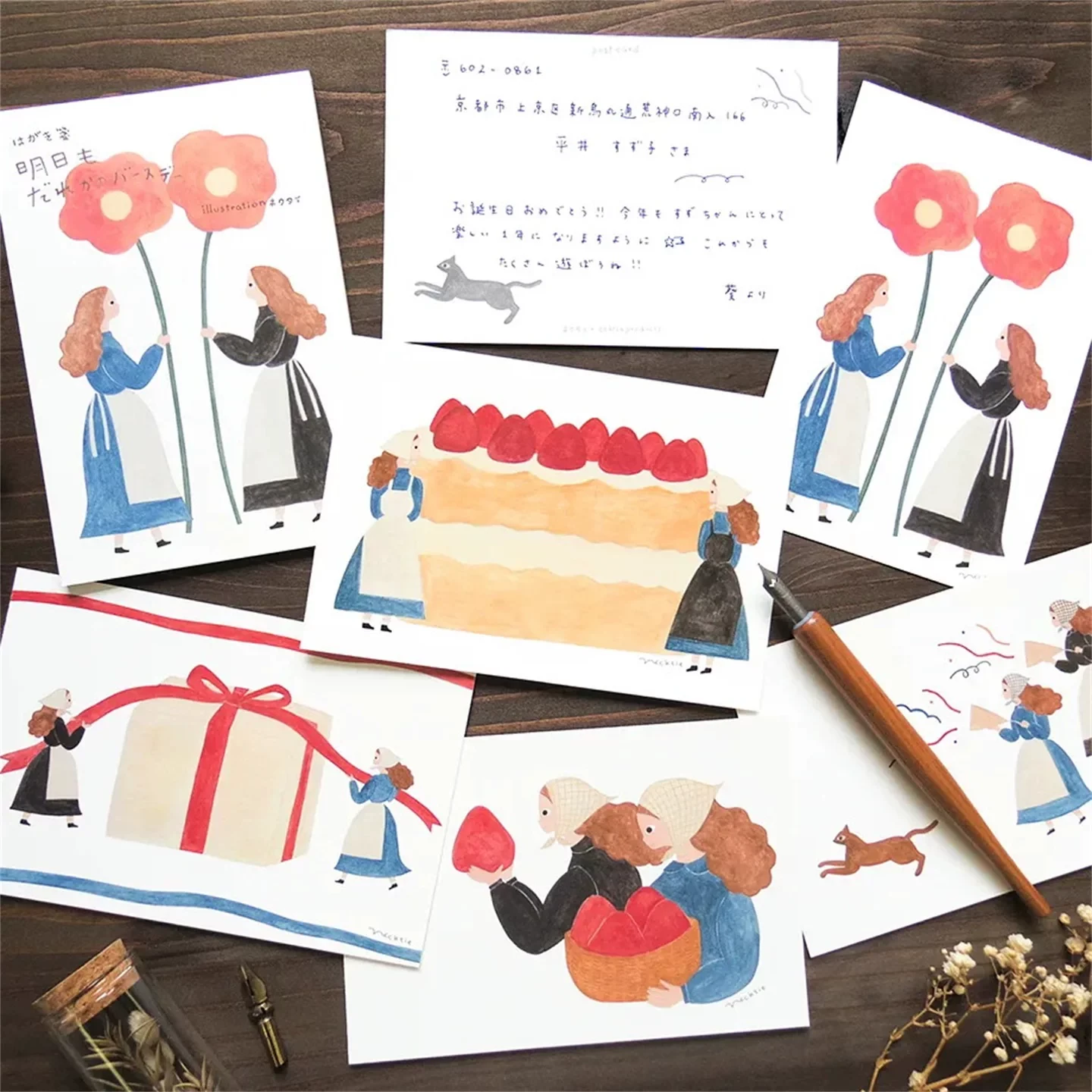 B11-Cozyca 10 adet necktie posta kartı 