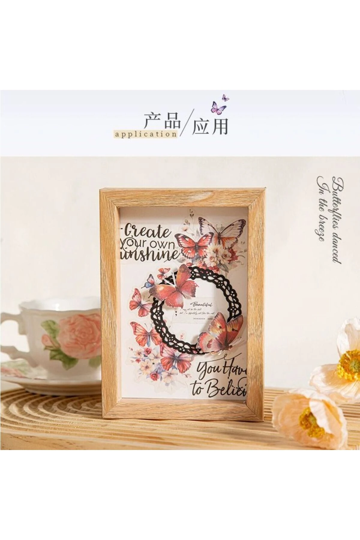 O12-20 adet kelebek washi sticker - Numara : 4