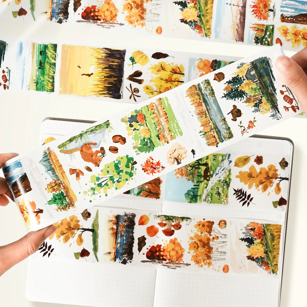 K25-100cm kendinden kesimli Amber Leaves PET Tape 